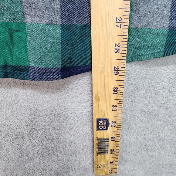 UNTUCKit Flannel Shirt Mens XL Green Blue Plaid Button-Up Cotton Outdoor Hunting - Picture 9 of 12